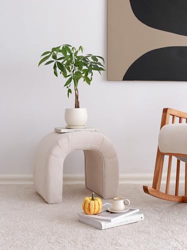 Atelier Del Sofa Elegant Pouffe in White, Velvet Corduroy, 51 x 45 x 46 cm | 100% Polyester, Beech Tree Frame | Stylish & Functional for Modern Living Spaces Atelier Del Sofa Elegant Pouffe in White, Velvet Corduroy, 51 x 45 x 46 cm | 100% Polyester, Beech Tree Frame | Stylish & Functional for Modern Living Spaces von Atelier Del Sofa