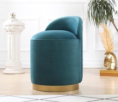 Atelier Del Sofa Luxurious Petrol Green Pouffe, 50 cm Height, 45 cm Depth | 100% Velvet, 35 DNS Orthopedic Sponge, Wooden Legs, 160 kg Capacity | Baroque & Bohemian Style von Atelier Del Sofa