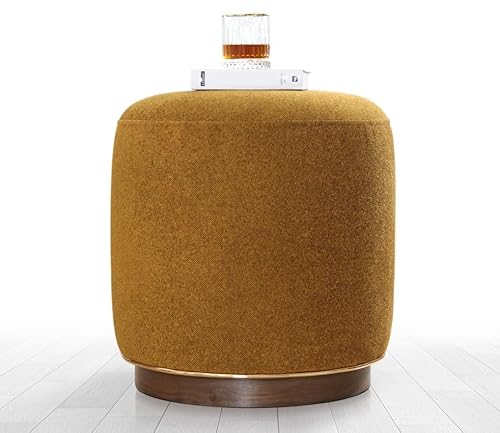 Atelier Del Sofa Modern Olive Green Pouffe with Wooden Legs, 43 cm Height | 100% Cotton & 35 DNS Orthopedic Sponge | Stylish & Functional for Glam & Hotel Decor von Atelier Del Sofa
