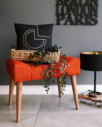 Atelier Del Sofa Modern Tile Red Pouffe, Solid Wood Frame, 100% Polyester, 32 DNS Foam, 58x45x40 cm | Easy Clean Fabric & Stylish Wood Legs | Perfect for Rustic & Southwestern Decor von Atelier Del Sofa