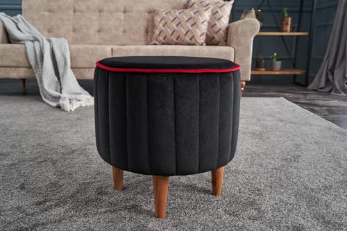 Atelier Del Sofa Modern Velvet Pouffe, Anthracite & Pink, 40 x 40 x 40 cm | 100% Polyester, Sturdy Wooden Body | Stylish & Functional Accent for Any Space Atelier Del Sofa Modern Velvet Pouffe, Anthracite & Pink, 40 x 40 x 40 cm | 100% Polyester, Sturdy Wooden Body | Stylish & Functional Accent for Any Space von Atelier Del Sofa