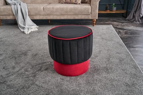 Atelier Del Sofa Modern Velvet Pouffe, Anthracite & Pink, 40 x 40 x 40 cm | 100% Polyester, Sturdy Wooden Body | Stylish & Functional Accent for Any Space Atelier Del Sofa Modern Velvet Pouffe, Anthracite & Pink, 40 x 40 x 40 cm | 100% Polyester, Sturdy Wooden Body | Stylish & Functional Accent for Any Space von Atelier Del Sofa
