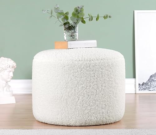 Atelier Del Sofa Modern White Pouffe, 39 cm Height x 54 cm Depth | 100% Faux Fur, 10 cm Orthopedic Sponge, PVC Coated Hidden Legs | Stylish Scandinavian Design Atelier Del Sofa Modern White Pouffe, 39 cm Height x 54 cm Depth | 100% Faux Fur, 10 cm Orthopedic Sponge, PVC Coated Hidden Legs | Stylish Scandinavian Design von Atelier Del Sofa