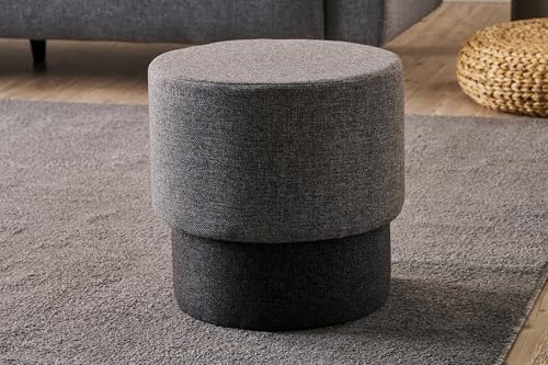 Atelier Del Sofa Stylish Anthracite Pouffe, 40 cm Diameter x 40 cm Height | Wooden Frame, 50% Cotton/50% Polyester, 32 DNS Foam | Easy Clean Fabric, Perfect for Modern Living Spaces Atelier Del Sofa Stylish Anthracite Pouffe, 40 cm Diameter x 40 cm Height | Wooden Frame, 50% Cotton/50% Polyester, 32 DNS Foam | Easy Clean Fabric, Perfect for Modern Living Spaces von Atelier Del Sofa