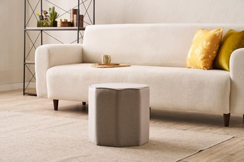 Atelier Del Sofa Stylish Beige Pouffe, 40 cm Diameter x 40 cm Height | Wooden Frame, 50% Cotton/50% Polyester, 32 DNS Foam | Easy Clean Fabric, Perfect for Modern Living Spaces Atelier Del Sofa Stylish Beige Pouffe, 40 cm Diameter x 40 cm Height | Wooden Frame, 50% Cotton/50% Polyester, 32 DNS Foam | Easy Clean Fabric, Perfect for Modern Living Spaces von Atelier Del Sofa