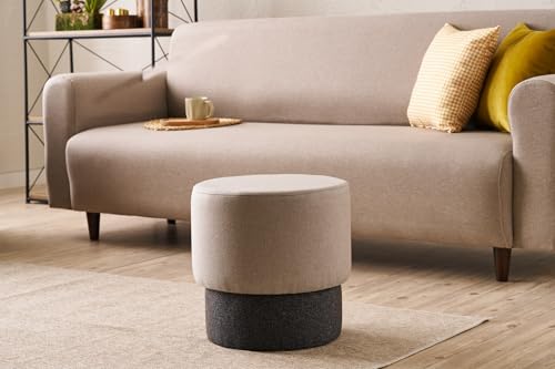 Atelier Del Sofa Stylish Beige Pouffe, 40 cm Diameter x 40 cm Height | Wooden Frame, 50% Cotton/50% Polyester, 32 DNS Foam | Easy Clean Fabric, Perfect for Modern Living Spaces Atelier Del Sofa Stylish Beige Pouffe, 40 cm Diameter x 40 cm Height | Wooden Frame, 50% Cotton/50% Polyester, 32 DNS Foam | Easy Clean Fabric, Perfect for Modern Living Spaces von Atelier Del Sofa