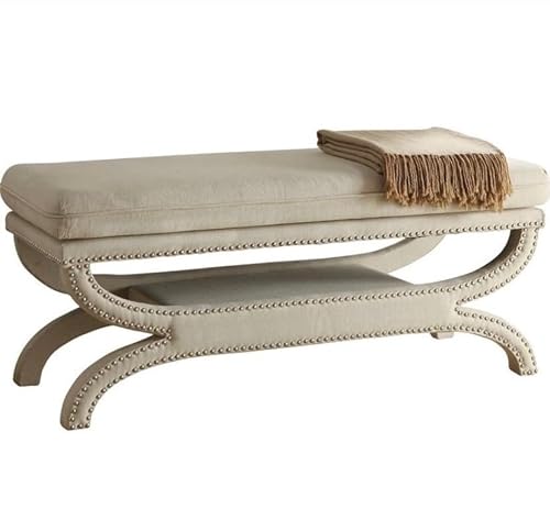 Atelier Del Sofa Stylish Beige Pouffe, 40 x 120 cm | Durable 100% MDF Frame, Soft Babyface Fabric | Perfect for Modern Living Rooms & Cozy Spaces von Atelier Del Sofa