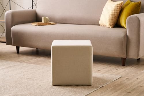 Atelier Del Sofa Stylish Beige Pouffe, 40 x 40 x 40 cm | Wooden Frame, 50% Cotton/50% Polyester, 32 DNS Foam | Easy Clean Fabric, Perfect for Modern Living Spaces Atelier Del Sofa Stylish Beige Pouffe, 40 x 40 x 40 cm | Wooden Frame, 50% Cotton/50% Polyester, 32 DNS Foam | Easy Clean Fabric, Perfect for Modern Living Spaces von Atelier Del Sofa