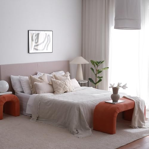 Atelier Del Sofa Stylish Coral Pouffe, Velvet Corduroy, 106 x 45 x 46 cm | 100% Polyester, Beech Tree Frame | Perfect for Modern Living Rooms & Cozy Spaces von Atelier Del Sofa