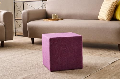 Atelier Del Sofa Stylish Lilac Pouffe, 40 x 40 x 40 cm | Wooden Frame, 50% Cotton/50% Polyester, 32 DNS Foam | Easy Clean Fabric, Perfect for Modern Living Spaces Atelier Del Sofa Stylish Lilac Pouffe, 40 x 40 x 40 cm | Wooden Frame, 50% Cotton/50% Polyester, 32 DNS Foam | Easy Clean Fabric, Perfect for Modern Living Spaces von Atelier Del Sofa