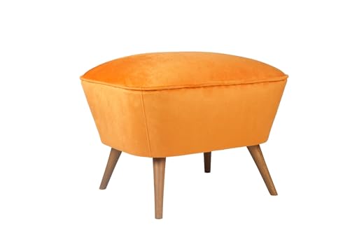 Atelier Del Sofa Stylish Orange Pouffe, Solid Wood Frame, 100% Polyester, 32 DNS Foam, 57 x 45 x 45 cm | Easy Clean Fabric, Perfect for Modern Living Spaces von Atelier Del Sofa