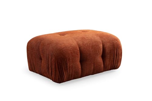 Atelier Del Sofa Stylish Orange Pouffe with Beech Wood Frame, 95x65x75 cm | Soft 100% Polyester Fabric, Includes Pillows, Black Plastic Legs | Perfect for Modern Living Spaces Atelier Del Sofa Stylish Orange Pouffe with Beech Wood Frame, 95x65x75 cm | Soft 100% Polyester Fabric, Includes Pillows, Black Plastic Legs | Perfect for Modern Living Spaces von Atelier Del Sofa