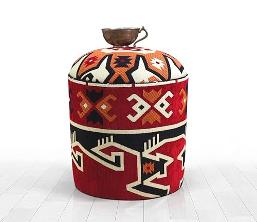 Atelier Del Sofa Stylish Pouffe, 46 cm Height x 40 cm Depth | 50% Cotton/50% Polyester, 7 cm Orthopedic Sponge | PVC Coated Hidden Legs, Perfect for Rustic & Oriental Decor von Atelier Del Sofa