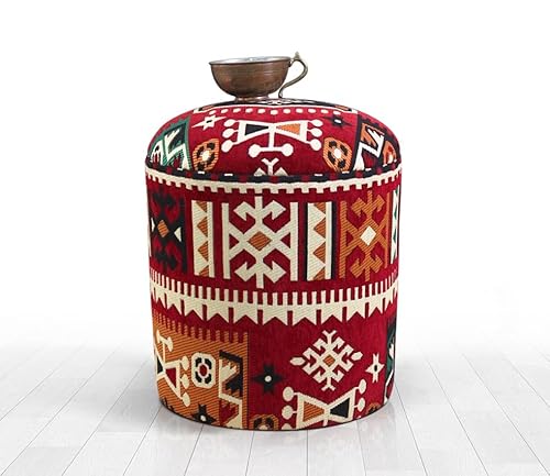 Atelier Del Sofa Stylish Pouffe, 46 cm Height x 40 cm Depth | 50% Cotton/50% Polyester, 7 cm Orthopedic Sponge | PVC Coated Hidden Legs, Perfect for Rustic & Oriental Decor von Atelier Del Sofa