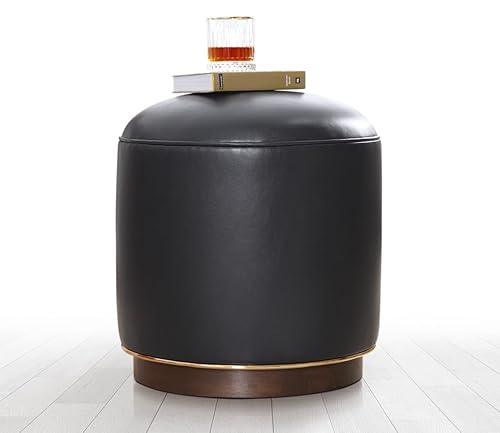 Atelier Del Sofa Stylish Pouffe in Anthracite, 43 cm Height | 100% Faux Leather, Laminated Back, Wooden Legs, 35 DNS Orthopedic Sponge | Perfect for Bohemian & Glam Decor Atelier Del Sofa Stylish Pouffe in Anthracite, 43 cm Height | 100% Faux Leather, Laminated Back, Wooden Legs, 35 DNS Orthopedic Sponge | Perfect for Bohemian & Glam Decor von Atelier Del Sofa