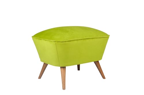 Atelier Del Sofa Stylish Pouffe in Peanut Green, Solid Wood Frame, 100% Polyester Fabric, 32 DNS Foam, 57x45x45 cm | Easy Clean, Perfect for Modern Living Spaces von Atelier Del Sofa