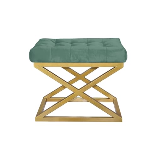 Atelier Del Sofa Stylish Pouffe with Metal Frame, 50 cm Width, 42 cm Height, 40 cm Depth | 100% Polyester Babyface, Elegant Gold & Green Design | Perfect for Modern Living Spaces Atelier Del Sofa Stylish Pouffe with Metal Frame, 50 cm Width, 42 cm Height, 40 cm Depth | 100% Polyester Babyface, Elegant Gold & Green Design | Perfect for Modern Living Spaces von Atelier Del Sofa