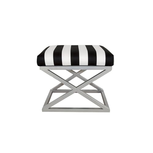 Atelier Del Sofa Stylish Pouffe with Metal Frame, 50 cm Width, 42 cm Height, 40 cm Depth | 100% Polyester Babyface Fabric | Elegant Silver, White & Black Design for Modern Spaces Atelier Del Sofa Stylish Pouffe with Metal Frame, 50 cm Width, 42 cm Height, 40 cm Depth | 100% Polyester Babyface Fabric | Elegant Silver, White & Black Design for Modern Spaces von Atelier Del Sofa