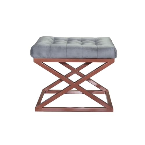 Atelier Del Sofa Stylish Pouffe with Metal Frame, 50 cm x 42 cm x 40 cm | 100% Polyester Babyface Fabric in Copper & Grey | Perfect for Modern Living Spaces Atelier Del Sofa Stylish Pouffe with Metal Frame, 50 cm x 42 cm x 40 cm | 100% Polyester Babyface Fabric in Copper & Grey | Perfect for Modern Living Spaces von Atelier Del Sofa