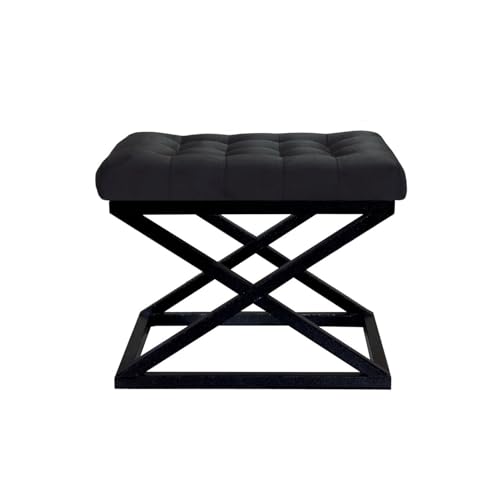 Atelier Del Sofa Stylish Pouffe with Metal Frame, 50 x 42 x 40 cm, 100% Polyester Babyface, Elegant Grey & Black Design | Perfect for Modern Living Spaces Atelier Del Sofa Stylish Pouffe with Metal Frame, 50 x 42 x 40 cm, 100% Polyester Babyface, Elegant Grey & Black Design | Perfect for Modern Living Spaces von Atelier Del Sofa