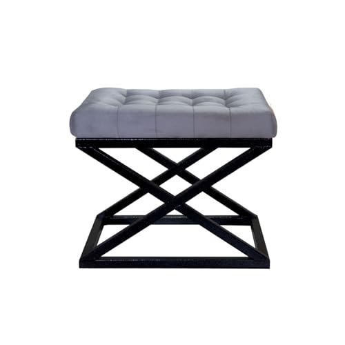 Atelier Del Sofa Stylish Pouffe with Metal Frame, 50 x 42 x 40 cm, Black & Grey, 100% Polyester Babyface | Perfect for Modern Living Rooms & Cozy Spaces Atelier Del Sofa Stylish Pouffe with Metal Frame, 50 x 42 x 40 cm, Black & Grey, 100% Polyester Babyface | Perfect for Modern Living Rooms & Cozy Spaces von Atelier Del Sofa