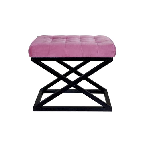 Atelier Del Sofa Stylish Pouffe with Metal Frame, 50 x 42 x 40 cm | 100% Polyester Babyface, Grey with Black & Fuchsia Accents | Perfect for Modern Living Spaces Atelier Del Sofa Stylish Pouffe with Metal Frame, 50 x 42 x 40 cm | 100% Polyester Babyface, Grey with Black & Fuchsia Accents | Perfect for Modern Living Spaces von Atelier Del Sofa