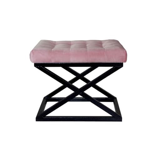 Atelier Del Sofa Stylish Pouffe with Metal Frame, 50 x 42 x 40 cm | 100% Polyester Babyface, Grey with Black & Pink Accents | Perfect for Modern Living Spaces & Decor Atelier Del Sofa Stylish Pouffe with Metal Frame, 50 x 42 x 40 cm | 100% Polyester Babyface, Grey with Black & Pink Accents | Perfect for Modern Living Spaces & Decor von Atelier Del Sofa