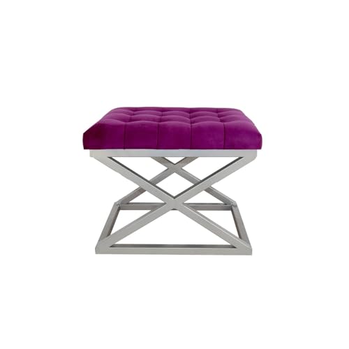 Atelier Del Sofa Stylish Pouffe with Metal Frame, 50 x 42 x 40 cm | 100% Polyester Babyface, Silver & Fuchsia | Perfect for Modern Living Rooms & Bedrooms Atelier Del Sofa Stylish Pouffe with Metal Frame, 50 x 42 x 40 cm | 100% Polyester Babyface, Silver & Fuchsia | Perfect for Modern Living Rooms & Bedrooms von Atelier Del Sofa