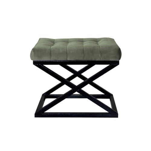 Atelier Del Sofa Stylish Pouffe with Metal Frame, 50 x 42 x 40 cm | 100% Polyester Babyface Fabric in Black & Green | Perfect for Modern Living Rooms & Bedrooms Atelier Del Sofa Stylish Pouffe with Metal Frame, 50 x 42 x 40 cm | 100% Polyester Babyface Fabric in Black & Green | Perfect for Modern Living Rooms & Bedrooms von Atelier Del Sofa