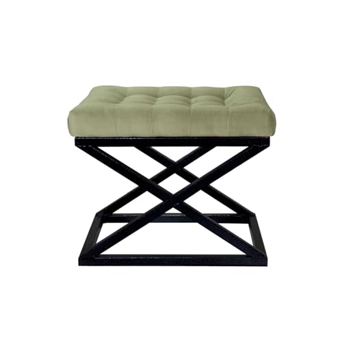 Atelier Del Sofa Stylish Pouffe with Metal Frame, 50 x 42 x 40 cm | 100% Polyester Babyface Fabric in Black & Green | Perfect for Modern Living Rooms & Bedrooms Atelier Del Sofa Stylish Pouffe with Metal Frame, 50 x 42 x 40 cm | 100% Polyester Babyface Fabric in Black & Green | Perfect for Modern Living Rooms & Bedrooms von Atelier Del Sofa