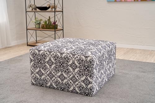 Atelier Del Sofa Stylish Pouffe with Wooden Frame, Soft Grey Foam, 81 x 45 x 81 cm | 50% Cotton & 50% Polyester Fabric | Perfect for Modern Living Rooms & Bedrooms Atelier Del Sofa Stylish Pouffe with Wooden Frame, Soft Grey Foam, 81 x 45 x 81 cm | 50% Cotton & 50% Polyester Fabric | Perfect for Modern Living Rooms & Bedrooms von Atelier Del Sofa