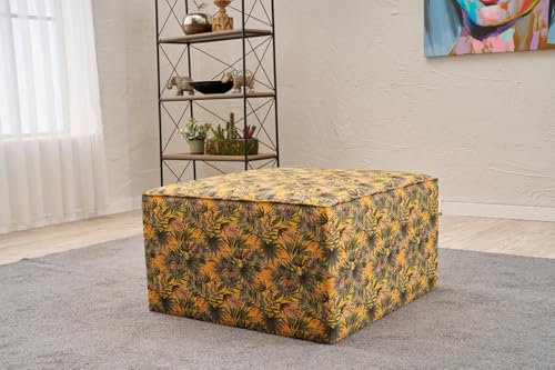 Atelier Del Sofa Stylish Pouffe with Wooden Frame, Soft Grey Foam, 81 x 45 x 81 cm | 50% Cotton & 50% Polyester Fabric | Vibrant Yellow Color, Perfect for Modern Living Spaces Atelier Del Sofa Stylish Pouffe with Wooden Frame, Soft Grey Foam, 81 x 45 x 81 cm | 50% Cotton & 50% Polyester Fabric | Vibrant Yellow Color, Perfect for Modern Living Spaces von Atelier Del Sofa