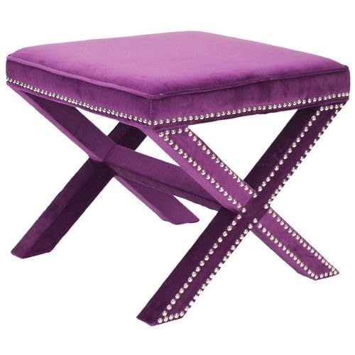 Atelier Del Sofa Stylish Purple Pouffe, 40 x 60 cm | 100% MDF Frame, Soft Babyface Fabric | Perfect for Modern Living Rooms & Cozy Spaces, Elegant & Versatile Design von Atelier Del Sofa