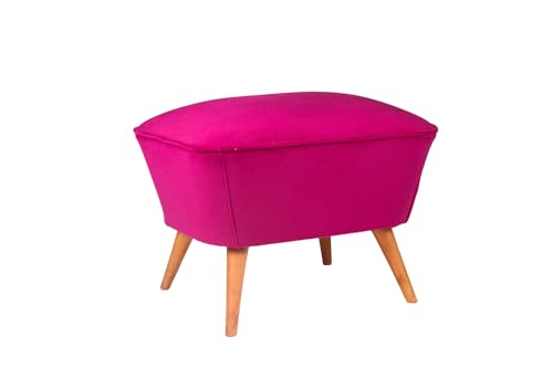 Atelier Del Sofa Stylish Purple Pouffe, Solid Wood Frame, 100% Polyester, 32 DNS Foam, 57 x 45 x 45 cm | Easy Clean Fabric, Elegant Design for Modern Spaces von Atelier Del Sofa