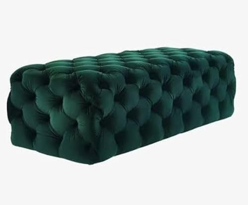 Stylish Green Pouffe, 40 x 120 cm | 100% MDF Frame, Soft Babyface Fabric | Perfect for Modern Living Rooms & Cozy Spaces, Elegant & Versatile Design von Atelier Del Sofa