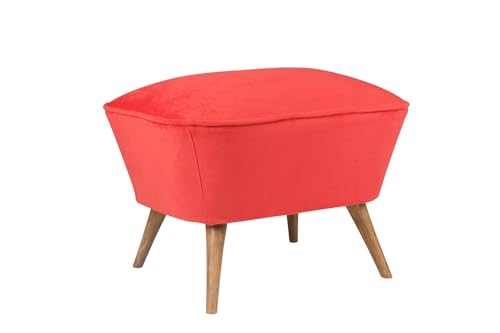Stylish Red Pouffe, Solid Wood Frame, 100% Polyester, 32 DNS Foam, 57 x 45 x 45 cm | Easy Clean Fabric & Sturdy Wood Legs | Perfect for Modern Decor Stylish Red Pouffe, Solid Wood Frame, 100% Polyester, 32 DNS Foam, 57 x 45 x 45 cm | Easy Clean Fabric & Sturdy Wood Legs | Perfect for Modern Decor von Atelier Del Sofa