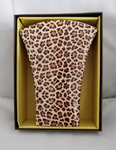Leopardenmuster Blumenvase eck Porzellan mit Geschenkbox NEU Limited Collection von Atelier Harmony