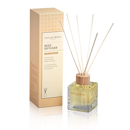 ATELIER REBUL MANDARIN DUFTSTÄBCHEN (120ml) - Fruchtig & Moschus Duft - Hochwertige Duftstäbchen, mit erfrischendem Mandarin Duft, belebt Ihr Zuhause mit einer süßen und belebenden Atmosphäre von Atelier Rebul