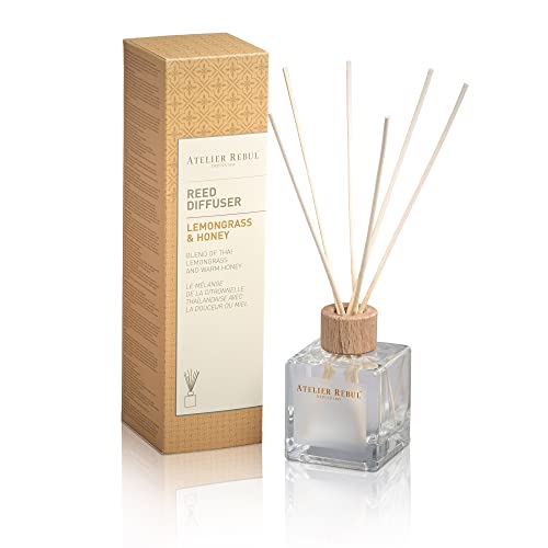Atelier Rebul ZITRONENGRAS & Honig DUFTSTÄBCHEN (120ml) - Süsser Zitronengras & Honig Duft - Exquisite Duftstäbchen für EIN angenehmes Raumklima, belebender Duft für Ihr Zuhause von Atelier Rebul