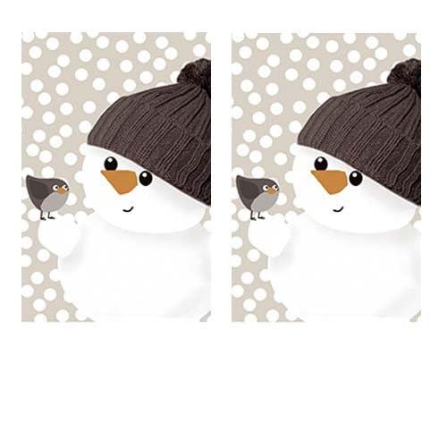 20 einzelne Taschentücher Weihnachten Schneemann über Vogel erfreut. 2 Packungen mit 10 einzelnen Taschentüchern als Geschenk. von Atelier