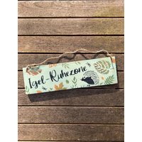 Holzschild | Igel-Schild Igel-Ruhezone Maße 40 X 12 cm Deko Für Igelhaus Schild Naturliebhaber Tierfreunde Tierliebe von AtelierAmmerland