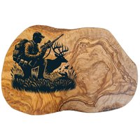 Geschenk Personaisiertes Brettchen Für Jäger , Olivenholz Frühstücksbrett Schneidebrett Mit Gravur Hirsch Holz Geburtstag von AtelierAnnaHandmade