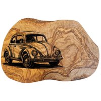 Käfer Liebhaber Geschenk Oldtimer Auto Personalisiert Olivenholz Frühstücksbrett, Olivenholzbrett von AtelierAnnaHandmade