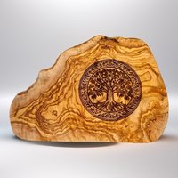 Mandala Mandalabaum Lebensbaum Holz Geschenk Personalisiert Olivenholz Frühstücksbrett Brett Geburtstagsgeschenk Hochzeit Olivenholzbrett von AtelierAnnaHandmade