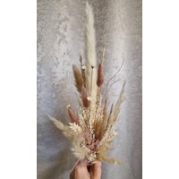 Mini Trockenblumen Strauß Rosa Altrosa Beige Creme Bohostrauß Trockenblumenstrauß Tischdekoration Hochzeit Geburtstag Taufe von AtelierAnnaHandmade