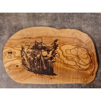 Personalisiertes Brett Ghost Rider Feuer Schädel Geschenk Motorrad Geburtstag Olivenholz Frühstücksbrett Motorradfahrer Olivenholzbrett von AtelierAnnaHandmade