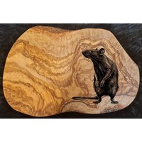 Ratte Rattenliebhaber Geschenk Personalisiert Text , Name Olivenholz Frühstücksbrett Mit Gravur Holz Geburtstagsgeschenk Olivenholzbrett von AtelierAnnaHandmade