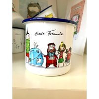 Becher Emaille Beste Freunde von AtelierBlechbuechse