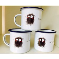 Becher Emaille Monster Ich Guck Immer So von AtelierBlechbuechse