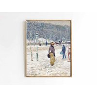 New York Im Winter | Kunstdruck Stadtansicht Antikes Vintage Ölgemälde Impressionismus Childe Hassam Größen 5x7 8x10 9x12 16x20 von AtelierJuno
